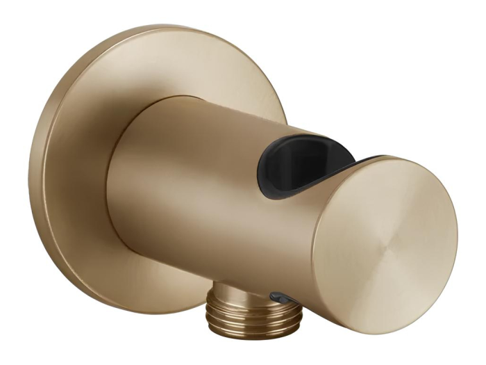 На изображении товар Держатель для душевой лейки Gessi316, с отводом воды, цвет Warm Bronze Brushed PVD от официального представителя в Москве