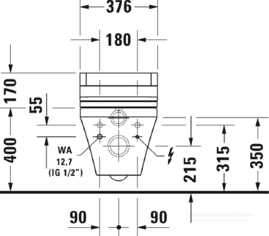 Унитаз Duravit DuraStyle Rimless подвесной, только в сочетании с SensoWash, 376x620 мм, цвет белый - изображение 3