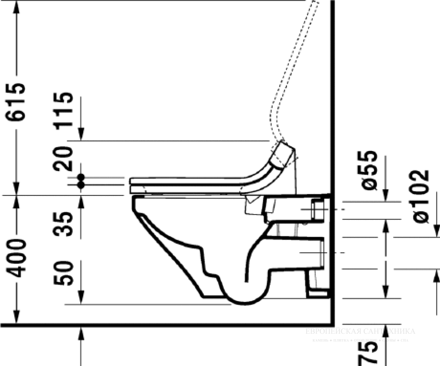 Унитаз Duravit DuraStyle Rimless подвесной, только в сочетании с SensoWash, 376x620 мм, цвет белый - изображение 4