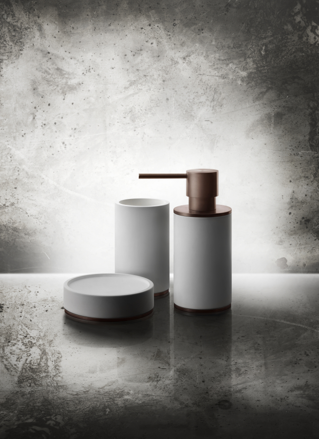 Cтакан Gessi Inciso Ø75хh127 мм, настольный, цвет White/Copper Brushed PVD - изображение 2