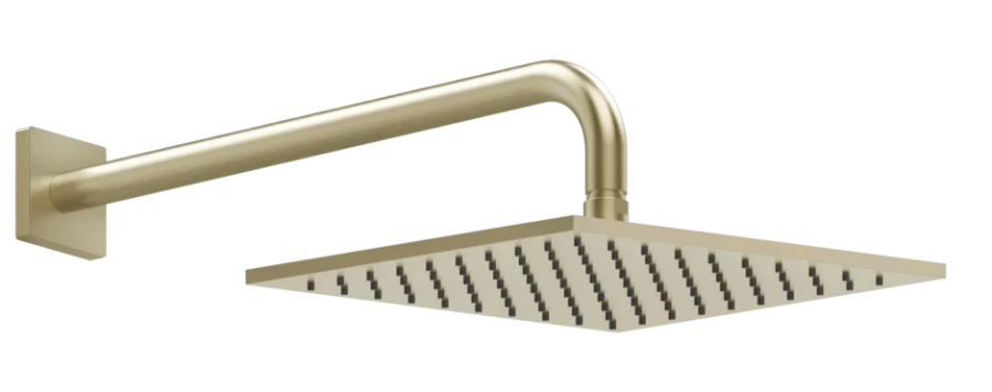 Верхний душ Gessi Rilievo, шарнирный, для настенного креплениям, 250х250 мм, цвет Brushed Brass PVD