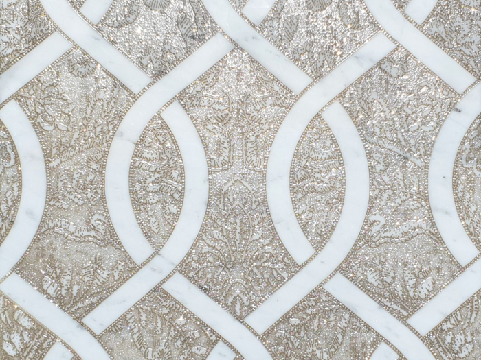 На изображении товар Akros Venezia Камень Avantgarde Aster Old S Dim Bianco Carrara Old Silver Powder 80X80X1 от официального представителя в Москве
