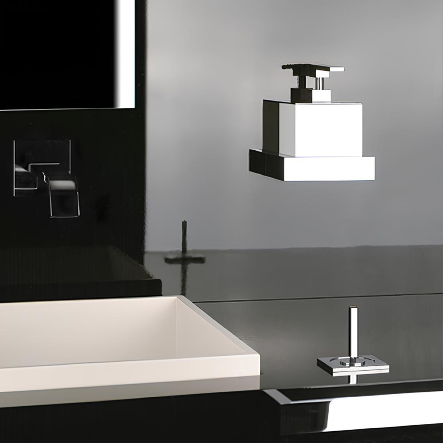 Дозатор для жидкого мыла Gessi Rettangolo, настенный, цвет Warm Bronze Brushed PVD - изображение 1