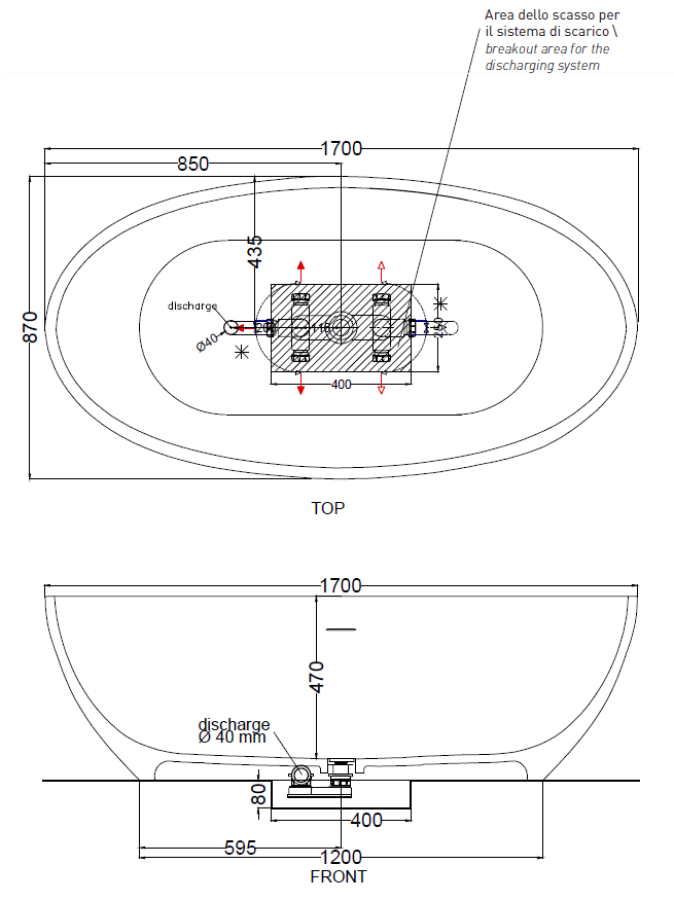 Ванна Cielo Shui Comfort  1700х870х530 мм, цвет Arenaria - изображение 2