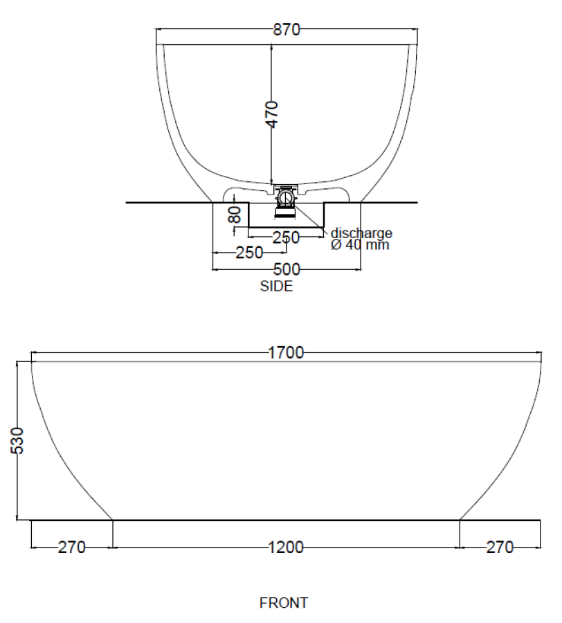 Ванна Cielo Shui Comfort  1700х870х530 мм, цвет Arenaria - изображение 3
